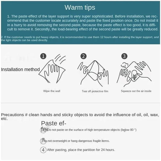 Support d'étagère mural robuste (1 pièce) - Accessoires pour la maison