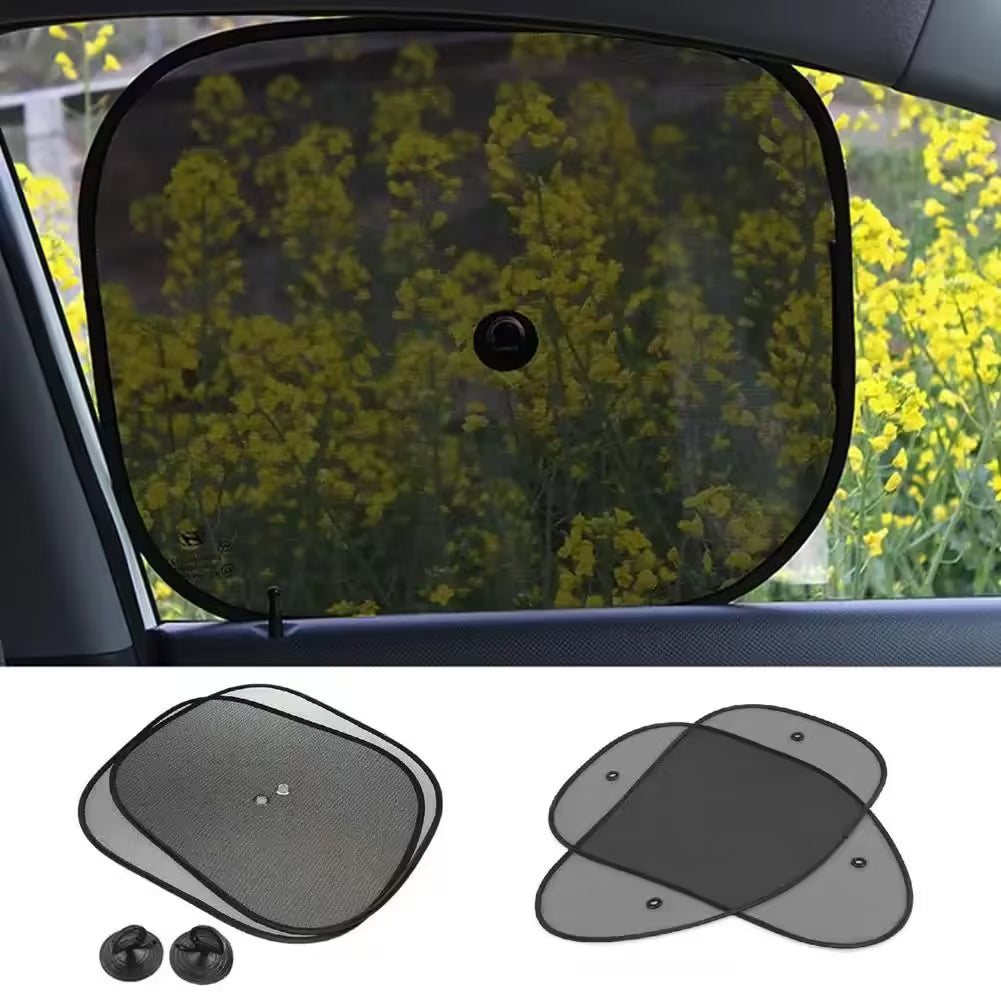Car Mesh Sunshade for Side Windows Rear Sunscreen Heat Shield with Suction Cup Car Curtain Sunshade