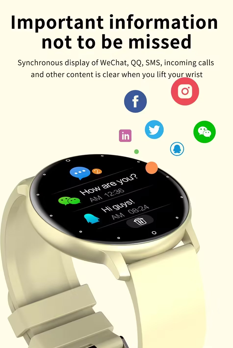Nouvelle montre connectée pour hommes et femmes - Suivi d'activité en temps réel, moniteur de fréquence cardiaque, montre de sport pour Android et iOS