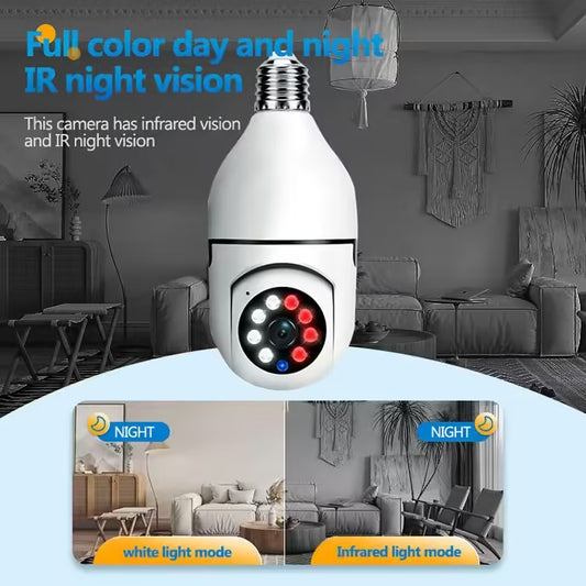 5G Bulb E27 Surveillance Camera - Full Color Night Vision, Automatic Human Tracking & Zoom, Indoor Wi-Fi Security Monitor