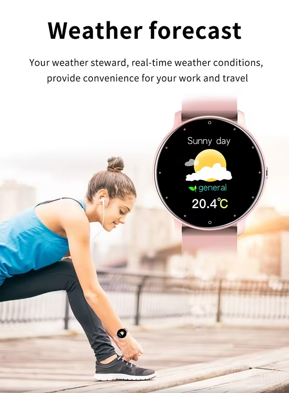 Nouvelle montre connectée pour hommes et femmes - Suivi d'activité en temps réel, moniteur de fréquence cardiaque, montre de sport pour Android et iOS