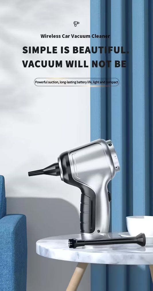 Versatile Car and Home Wireless Vacuum Cleaner - Strong Suction Handheld Wet Dry Auto Vacuum for Easy Cleaning
