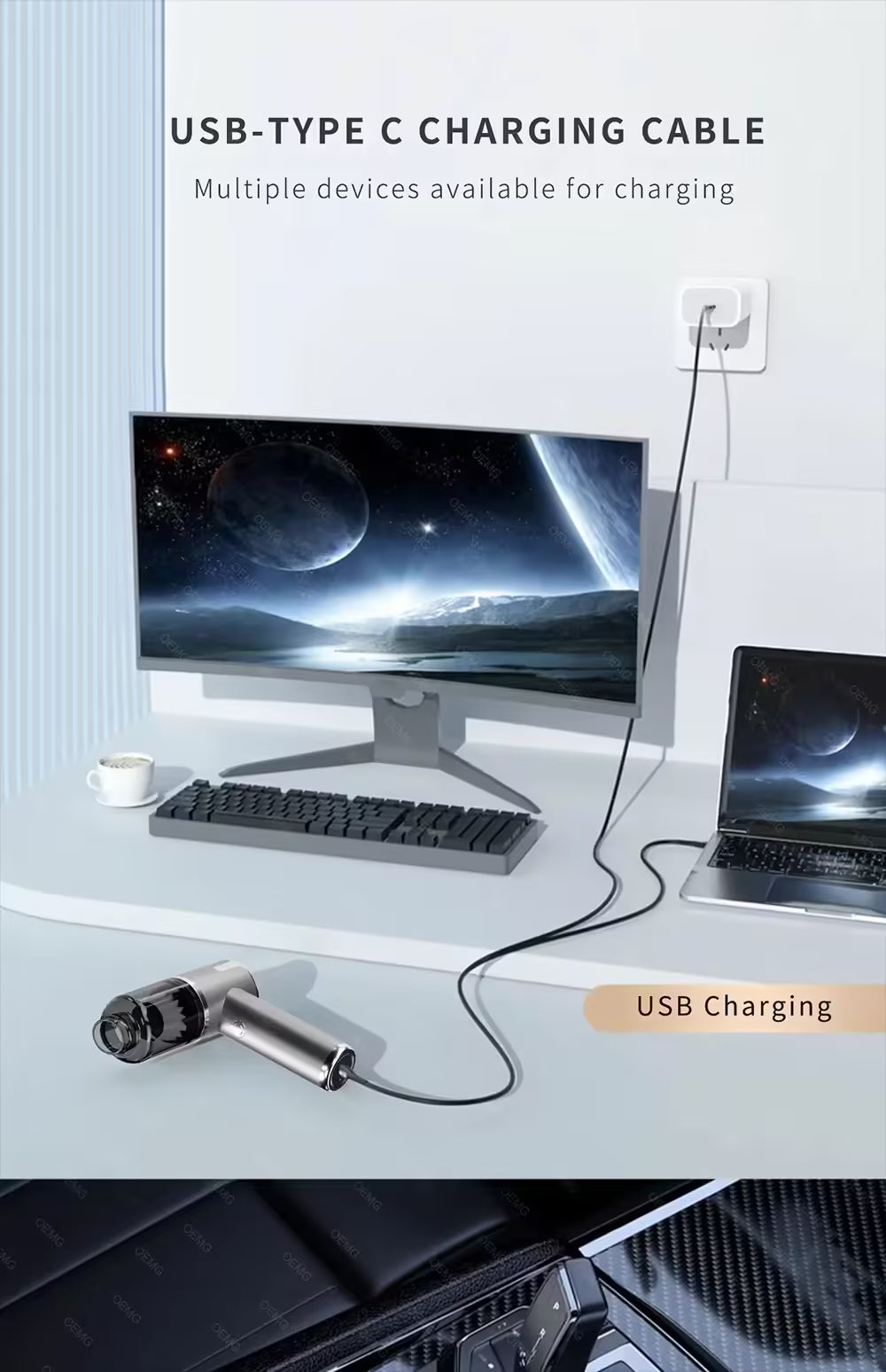 Powerful 5500PA Car Vacuum Cleaner - Wireless & Portable Home Appliance Mini Vacuum for Deep Cleaning