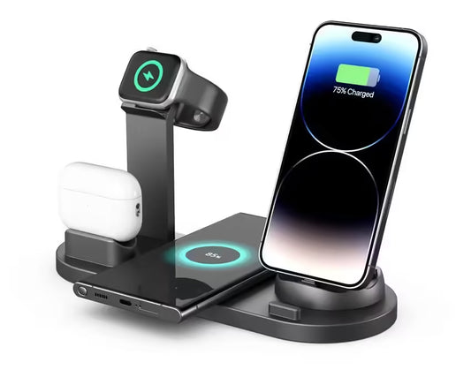 30W 7-in-1 Wireless Charger Stand Pad Fast Charging Dock Station for iPhone 14/13/12 Pro Max, Apple Watch, AirPods Pro, iWatch 8/7
