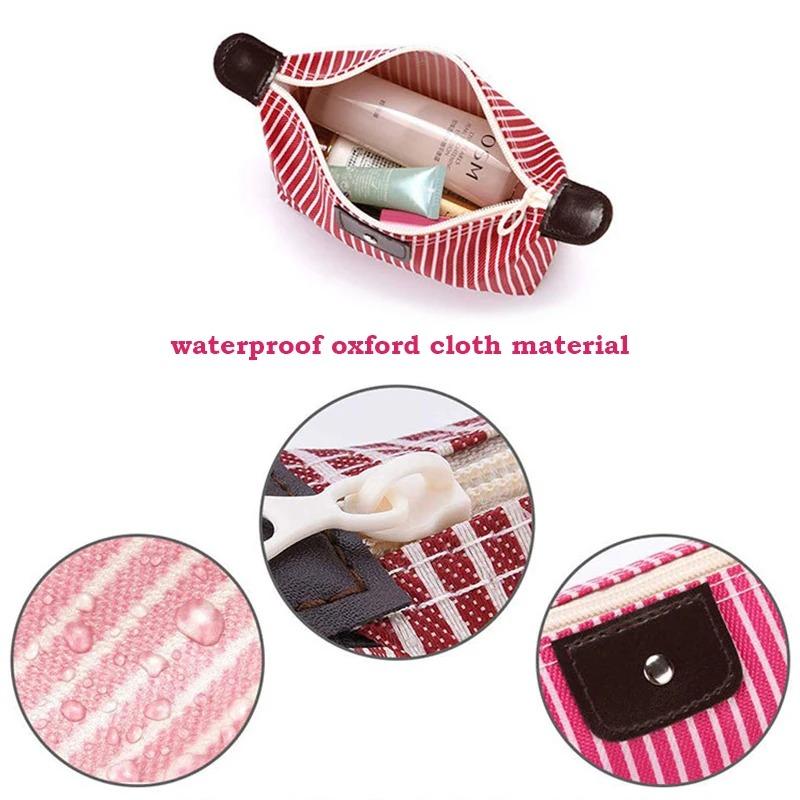Striped Dumpling Candy Color Cosmetic Bag