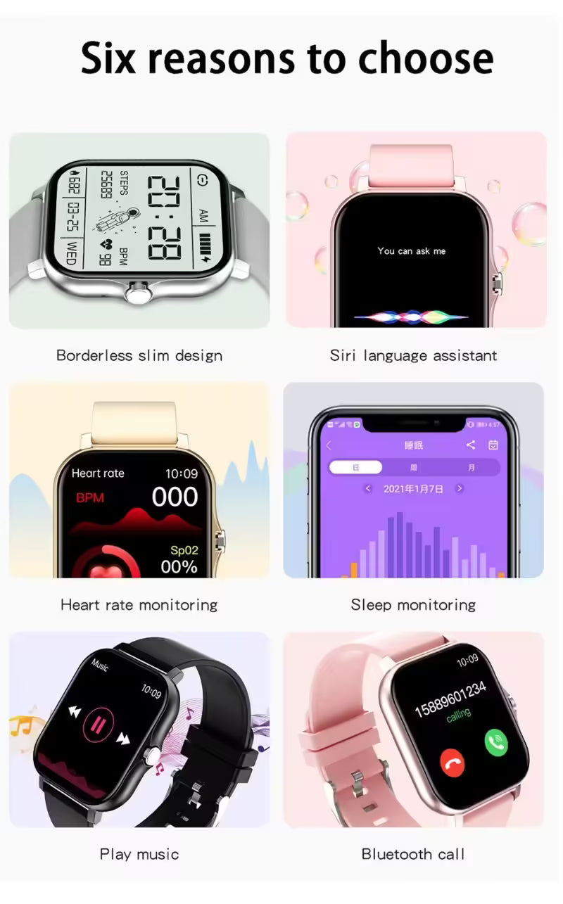 Smart Watch for Women Bluetooth Call Fashion Fitness Tracker Waterproof Sports Smartwatch for Ladies and Men