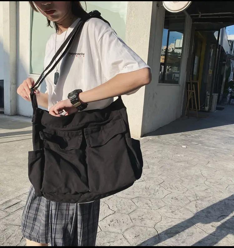 Sac bandoulière rétro pour femme en toile