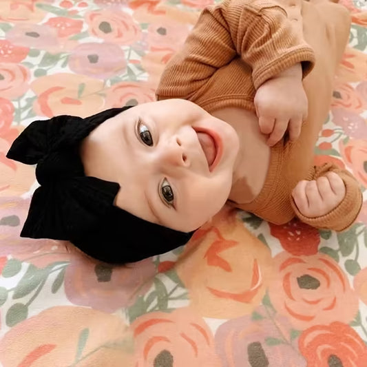 Bandeau élastique à nœud papillon pour bébé fille, couleurs bonbon | Accessoires pour cheveux turban de boutique