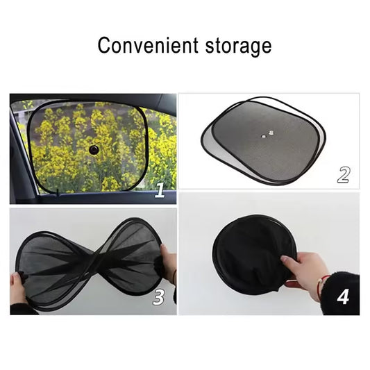 Car Mesh Sunshade for Side Windows Rear Sunscreen Heat Shield with Suction Cup Car Curtain Sunshade