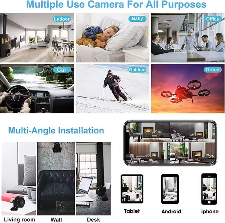 A9 Mini Camera WiFi Wireless - Security Protection, Remote Monitor Camcorder for Smart Home, HD Video Surveillance Mini DV Cam