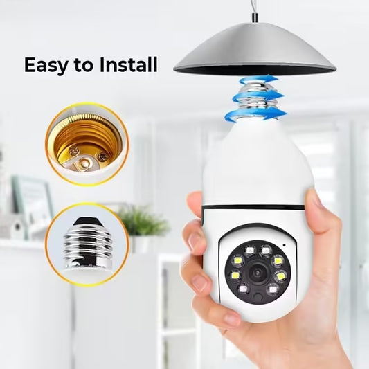 5G Bulb E27 Surveillance Camera - Full Color Night Vision, Automatic Human Tracking & Zoom, Indoor Wi-Fi Security Monitor