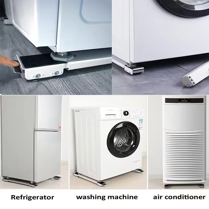 Mobile Washing Machine Stand with Wheels - Adjustable Roller Bracket for Easy Movement | Bathroom & Kitchen Home Appliance Accessory