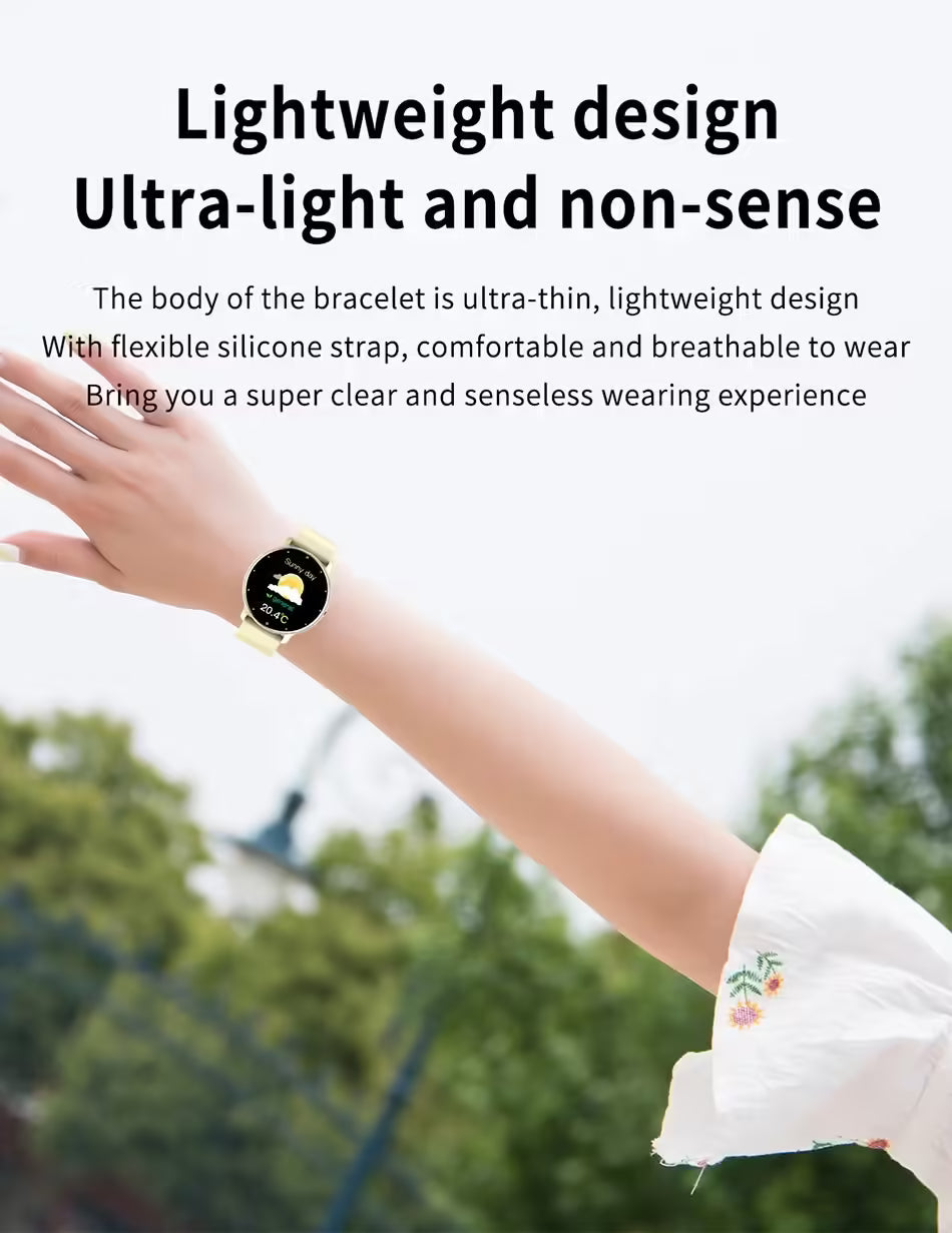 Nouvelle montre connectée pour hommes et femmes - Suivi d'activité en temps réel, moniteur de fréquence cardiaque, montre de sport pour Android et iOS