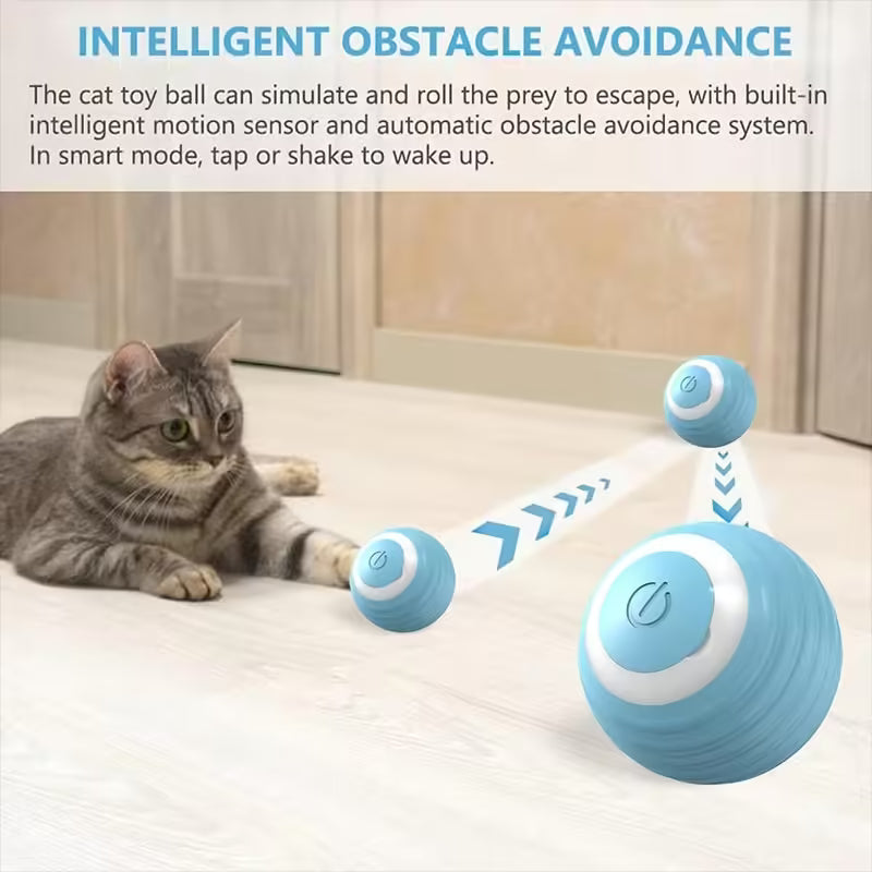 1PC Pet Gravity Intelligent Rolling Ball Cat Toy Self-Charging Teaser Ball for Boredom Relief & Kitten Play