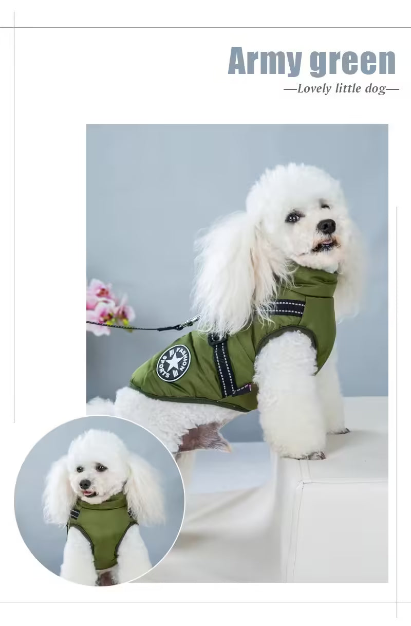 Winter Warm Dog Jacket with Harness Waterproof Coat for Small & Large Dogs | Chihuahua, French Bulldog Outfits
