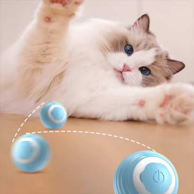 1PC Pet Gravity Intelligent Rolling Ball Cat Toy Self-Charging Teaser Ball for Boredom Relief & Kitten Play