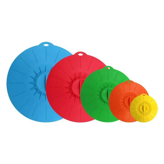 Set of 5 Pieces Silicone Lids – Flexible & Reusable