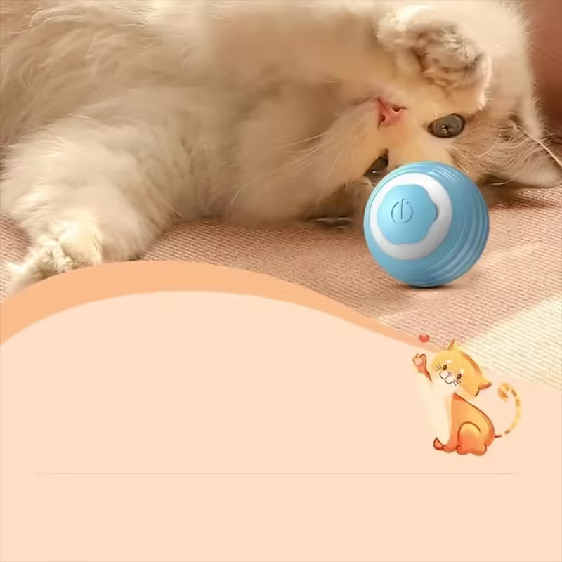 1PC Pet Gravity Intelligent Rolling Ball Cat Toy Self-Charging Teaser Ball for Boredom Relief & Kitten Play
