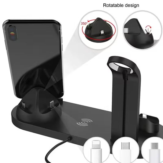 30W 7-in-1 Wireless Charger Stand Pad Fast Charging Dock Station for iPhone 14/13/12 Pro Max, Apple Watch, AirPods Pro, iWatch 8/7