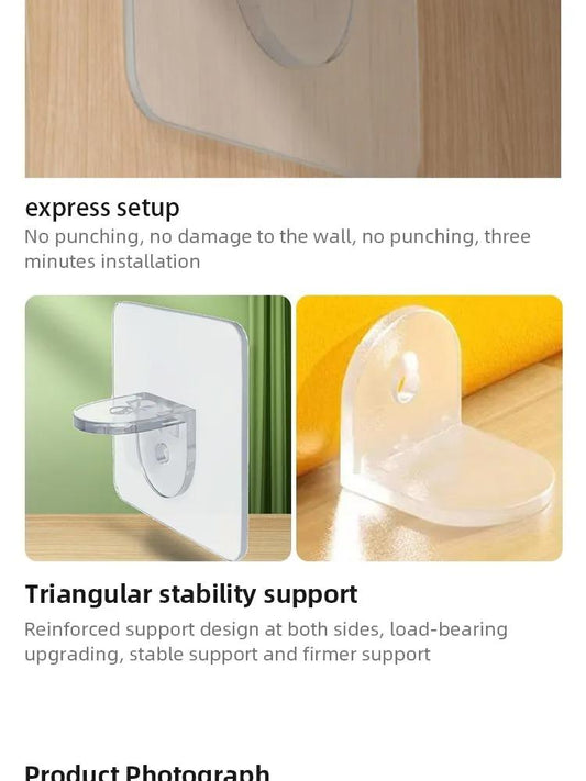 Support d'étagère mural robuste (1 pièce) - Accessoires pour la maison