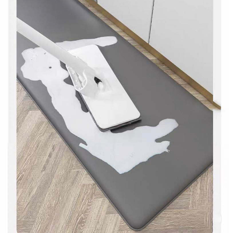 Tapis de cuisine rectangulaires imperméables et lavables en PVC anti-fatigue, épaisseur 8 mm, lot de 2 (45 x 75 cm + 45 x 180 cm). 