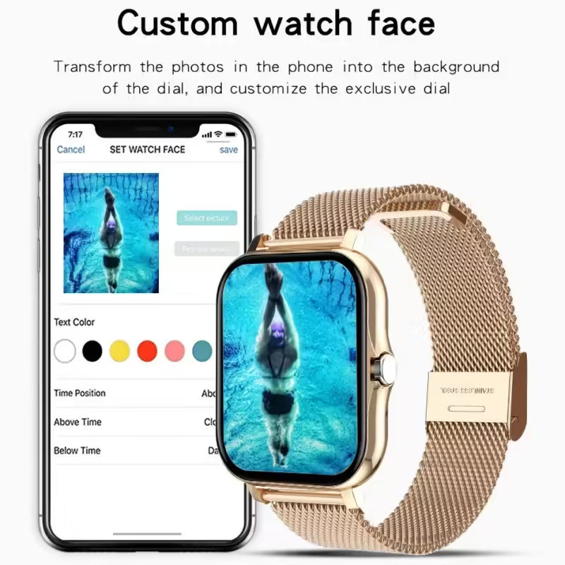 Smart Watch for Women Bluetooth Call Fashion Fitness Tracker Waterproof Sports Smartwatch for Ladies and Men