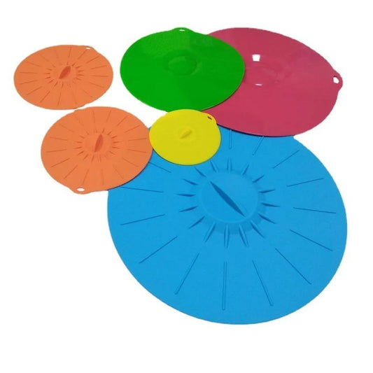 Set of 5 Pieces Silicone Lids – Flexible & Reusable