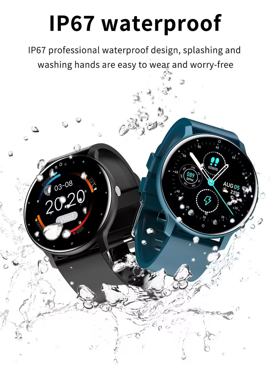 Nouvelle montre connectée pour hommes et femmes - Suivi d'activité en temps réel, moniteur de fréquence cardiaque, montre de sport pour Android et iOS