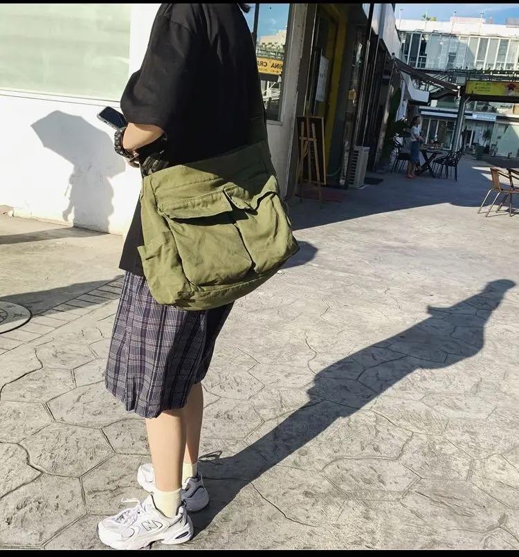 Sac bandoulière rétro pour femme en toile