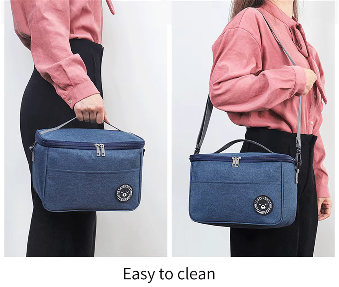 Portable Lunch Bag – Durable Waterproof Thermal Food Box | Insulated Cooler Lunchbox with Shoulder Strap for Office