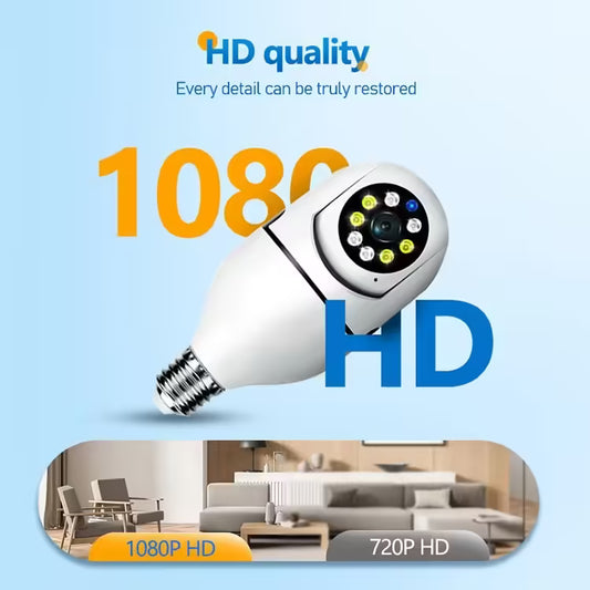 5G Bulb E27 Surveillance Camera - Full Color Night Vision, Automatic Human Tracking & Zoom, Indoor Wi-Fi Security Monitor