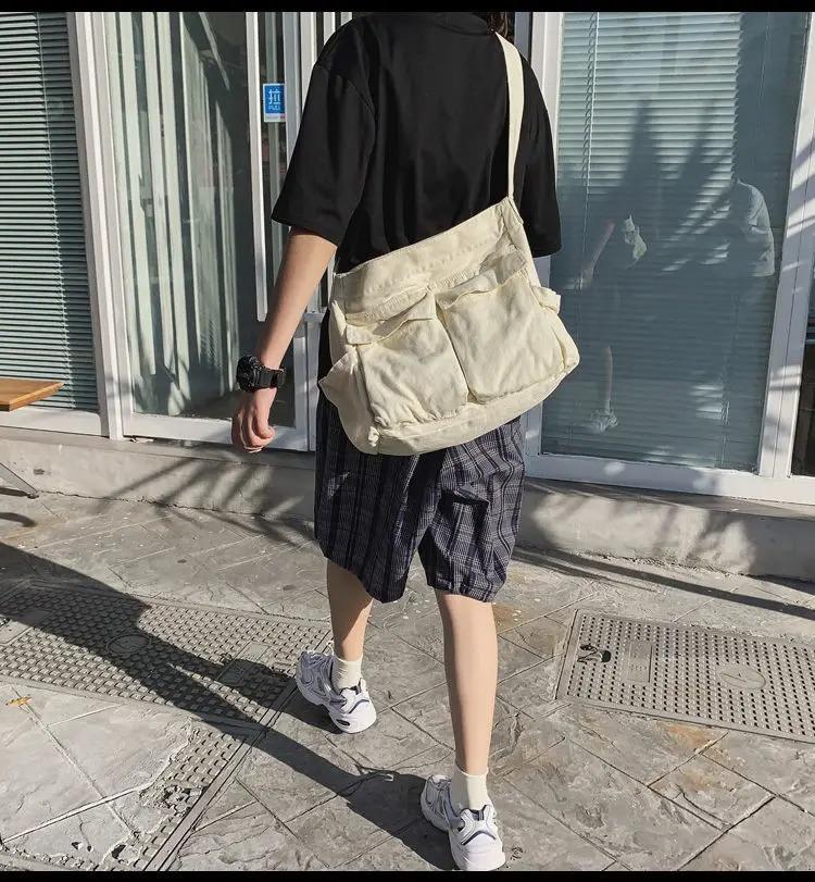 Sac bandoulière rétro pour femme en toile