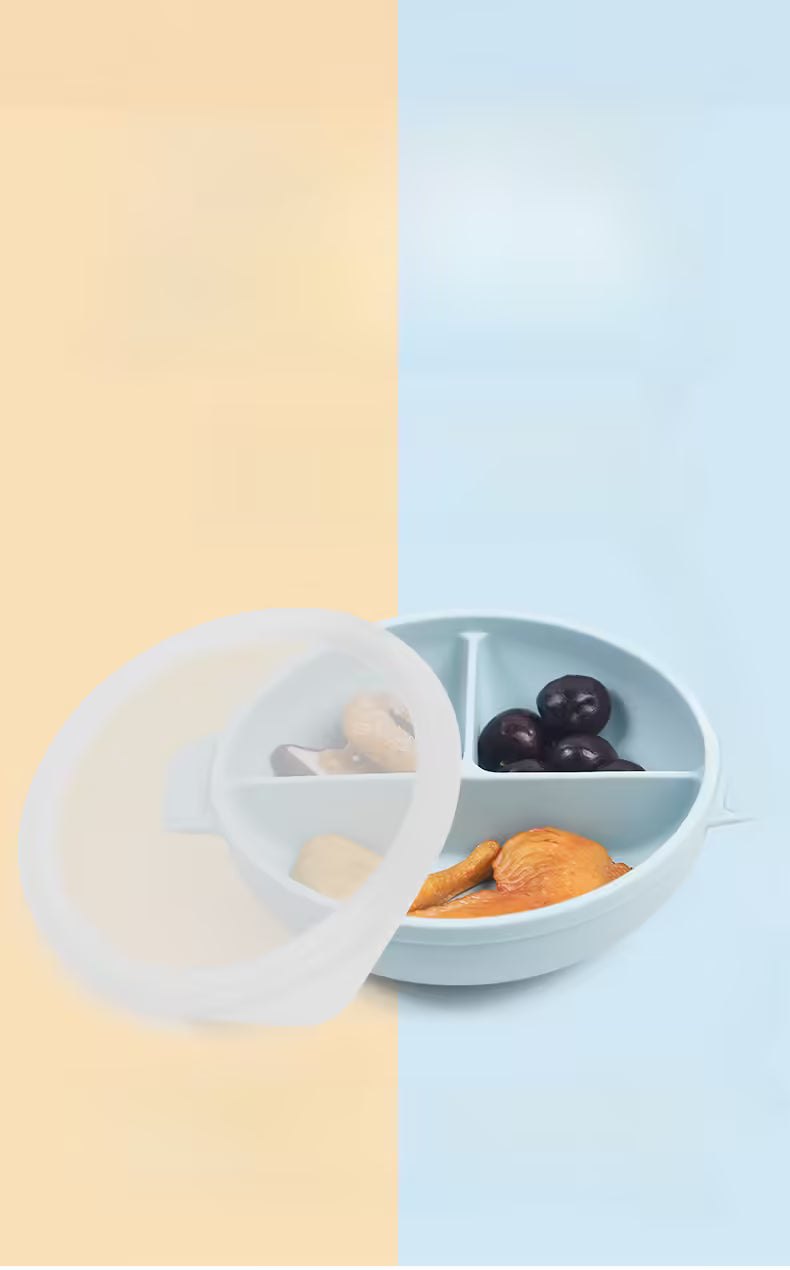 High-Quality Silicone Toddler Placemat with Divided Food Sections and Suction Base | Baby Feeding Mat