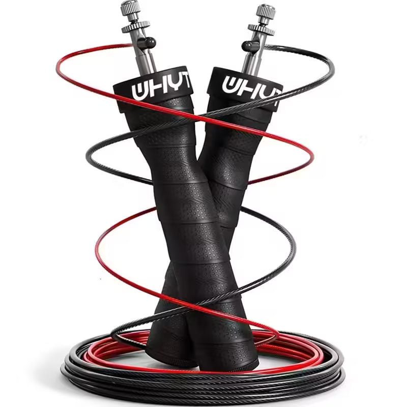 CrossFit Jump Rope with Pro Ball Bearings | Anti-Slip Handles & Weighted Skipping Rope for Sports & Fitness Training