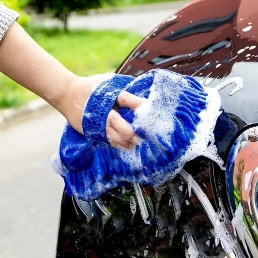 Microfiber Car Wash Sponge & Detailing Brush Set Premium Cleaning Towel & Auto Gloves for Car Care & Styling Accessories