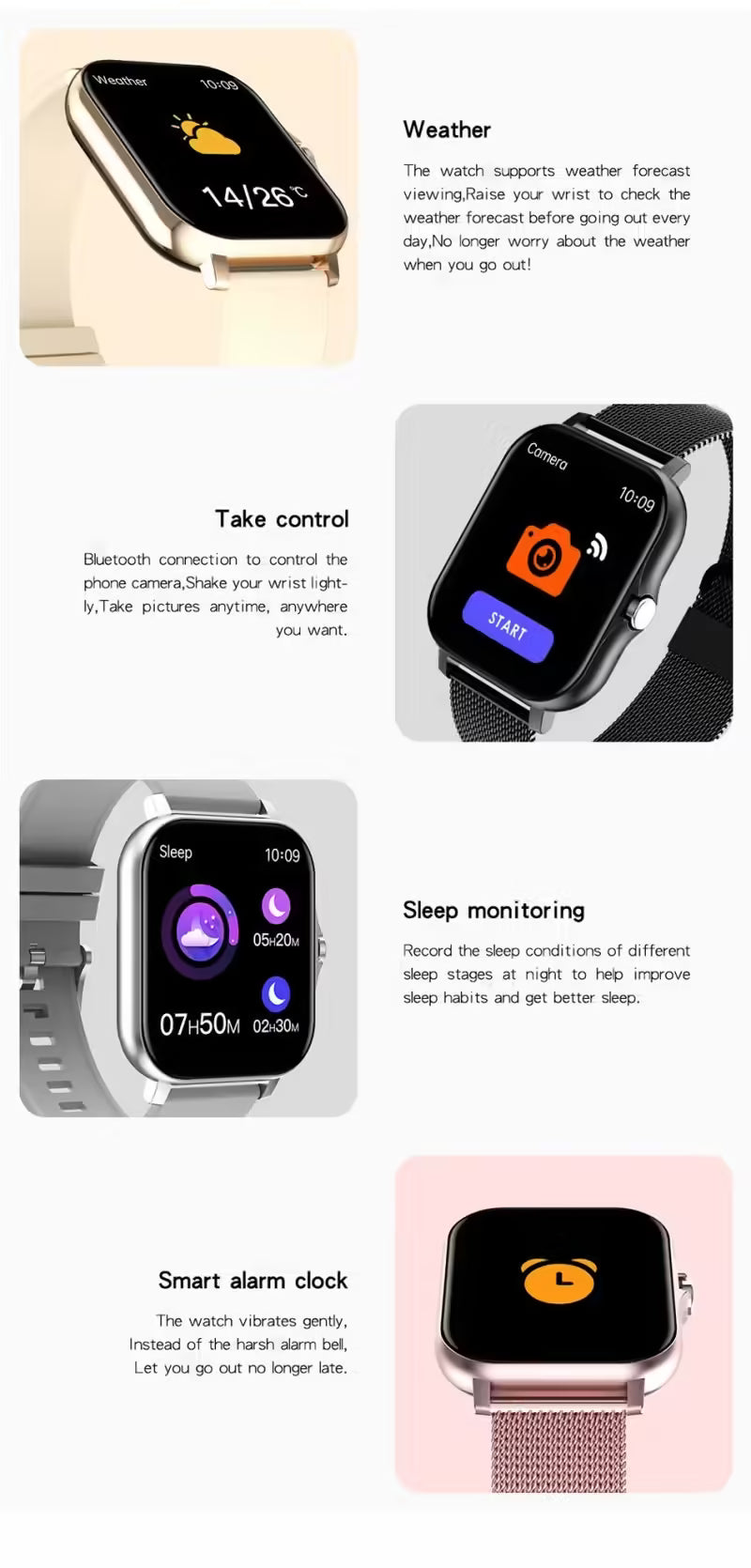 Smart Watch for Women Bluetooth Call Fashion Fitness Tracker Waterproof Sports Smartwatch for Ladies and Men