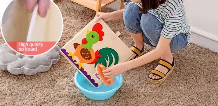 Boîte de rangement pliable pour enfants et organisateur de jouets sur le thème des animaux
