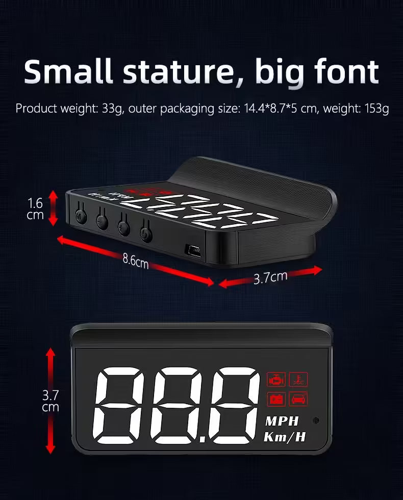 WYING M3 OBD2 GPS Affichage tête haute | Projecteur HUD pour compteur de vitesse numérique de voiture, accessoire électronique automobile universel