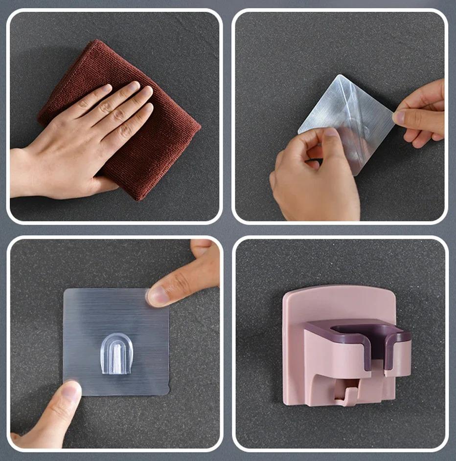 Hair Dryer Holder Perforation-Free Bathroom Bathroom Shelf