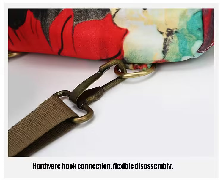 Sac à dos bandoulière femme à fleurs pour voyage, soins pour bébé (EGB226)