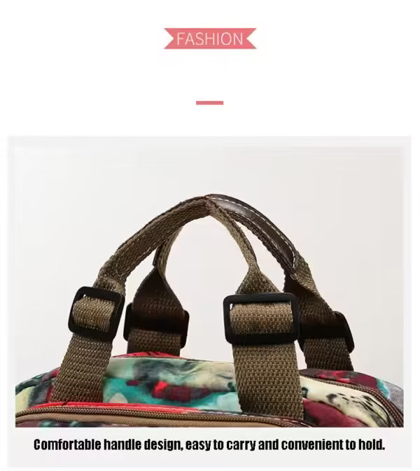 Sac à dos bandoulière femme à fleurs pour voyage, soins pour bébé (EGB226)