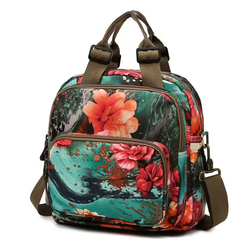 Sac à dos bandoulière femme à fleurs pour voyage, soins pour bébé (EGB226)