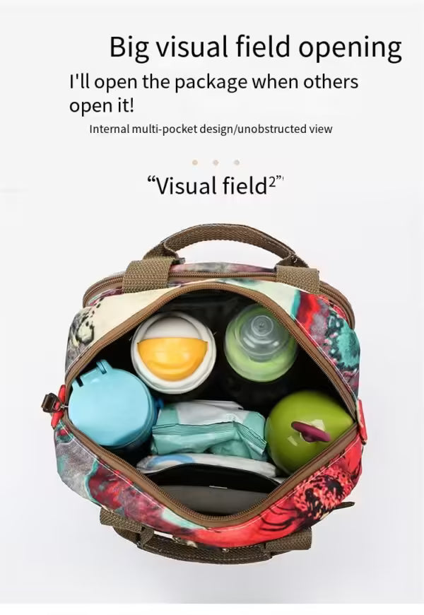 Sac à dos bandoulière femme à fleurs pour voyage, soins pour bébé (EGB226)