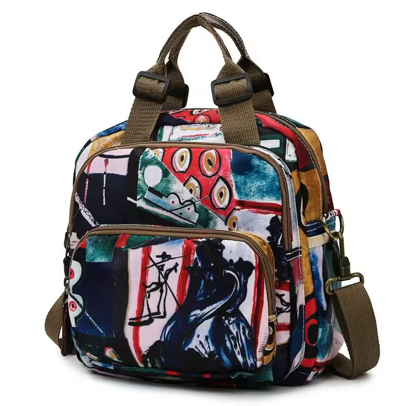 Sac à dos bandoulière femme à fleurs pour voyage, soins pour bébé (EGB226)