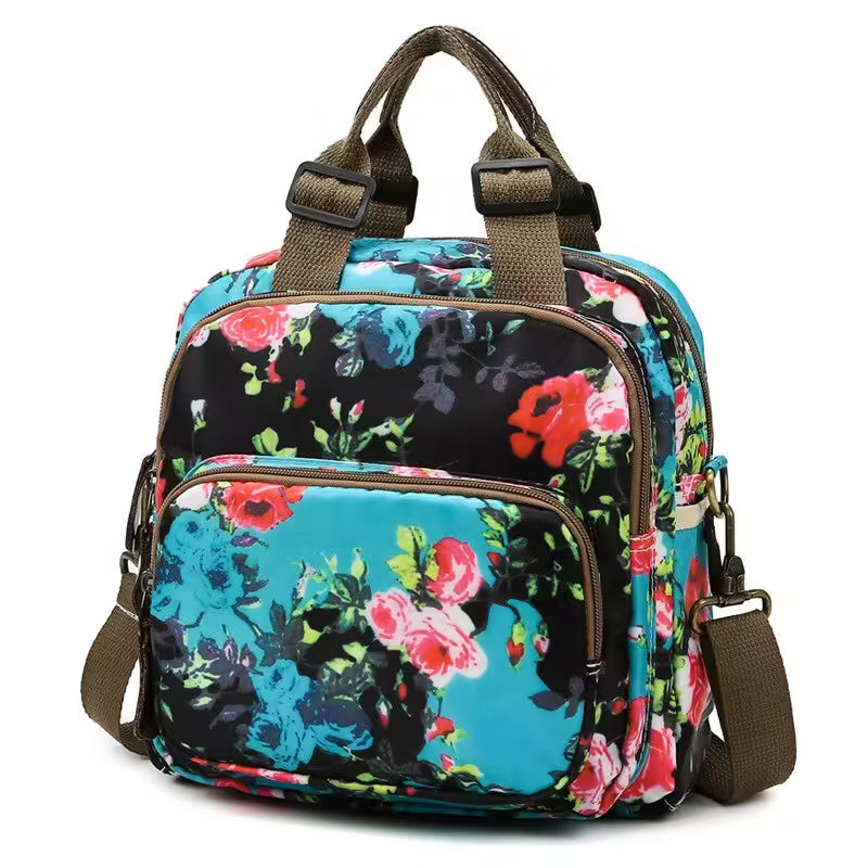 Sac à dos bandoulière femme à fleurs pour voyage, soins pour bébé (EGB226)