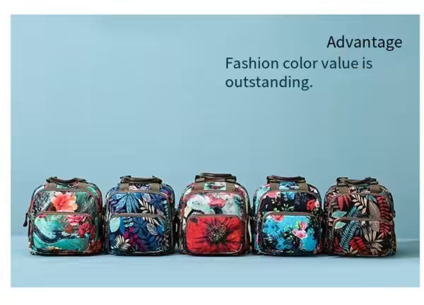 Sac à dos bandoulière femme à fleurs pour voyage, soins pour bébé (EGB226)