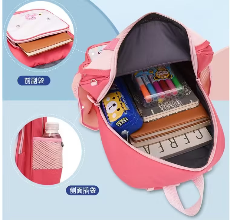 Sac à dos enfant de différentes couleurs et formes avec trousse (EGB067)