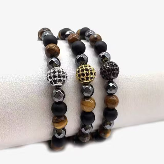 سوار من الخرز الملون على شكل كرة ديسكو (EGBT237)