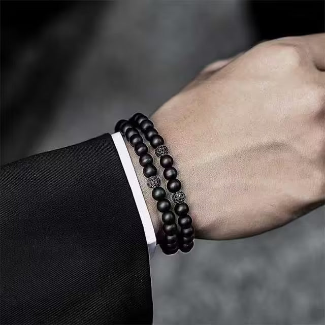 Disco Ball Small Beads Matt Bracelet Set (EGBT253)