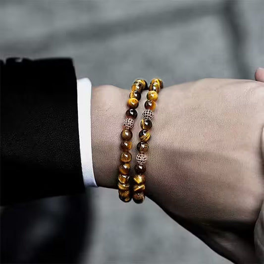 Bracelet mat à petites perles et boule disco (EGBT253)